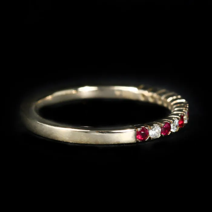14K Yellow Gold 020 CTW Ruby and Diamond Band Diamond South Rings