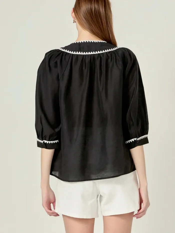 27 August Apparel IncEnglish FactoryEndless Rose Earrings Rosabelle Top