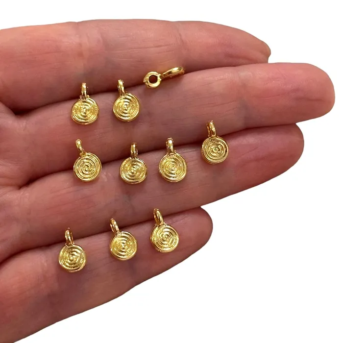 24Kt Gold Plated Authentic Charms 10 pcs in a pack Peppy Beads Earrings