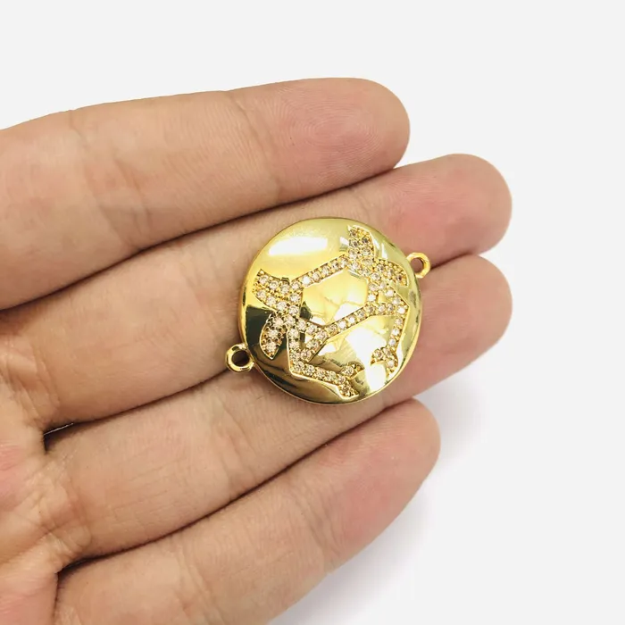 24Kt Gold Plated Brass Zirconia Zodiac Horoscope Sign Connector Charms Peppy Beads PreStyled Sets 24Kt Gold Plated Brass Zirconia Zodiac Horoscope Sign Connector Charms Peppy Beads PreStyled Sets