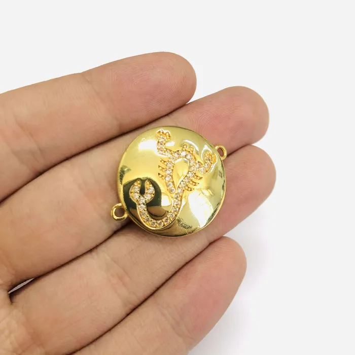 24Kt Gold Plated Brass Zirconia Zodiac Horoscope Sign Connector Charms Peppy Beads PreStyled Sets 24Kt Gold Plated Brass Zirconia Zodiac Horoscope Sign Connector Charms Peppy Beads PreStyled Sets