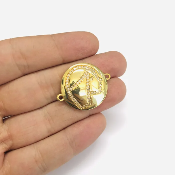 24Kt Gold Plated Brass Zirconia Zodiac Horoscope Sign Connector Charms Peppy Beads PreStyled Sets 24Kt Gold Plated Brass Zirconia Zodiac Horoscope Sign Connector Charms Peppy Beads PreStyled Sets