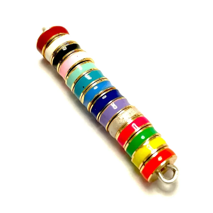 24Kt Gold Plated Mint Enamelled Large Hole Rondelle Spacers 5 Pcs in a pack Peppy Beads Earrings