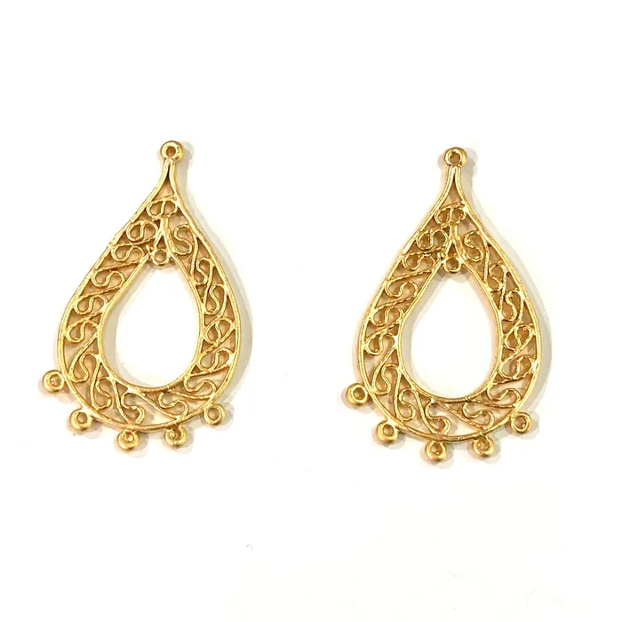 24Kt Matte Gold Plated Brass Authentic Earring Charms 2 pcs in a pack Peppy Beads Earrings 24Kt Matte Gold Plated Brass Authentic Earring Charms 2 pcs in a pack Peppy Beads Earrings