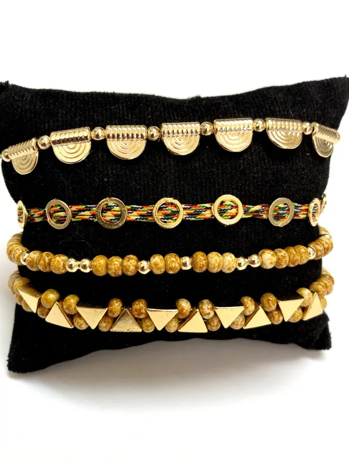 24Kt Matte Gold Plated Triangle Double Hole Spacer Charms 5 pcs in a pack Peppy Beads Earrings