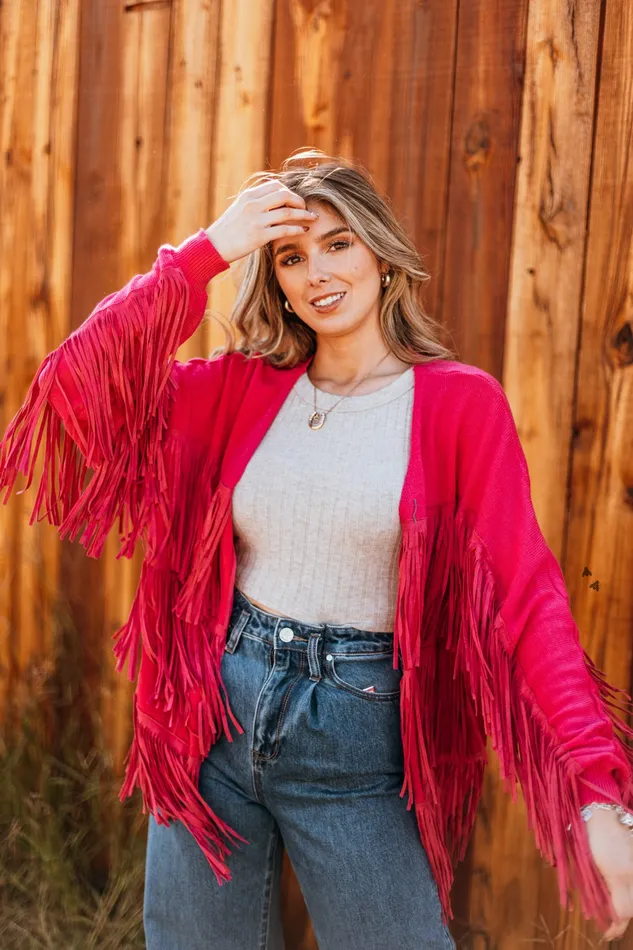 2FLY Earrings FRINGE FINATIC JACKET IN PINK