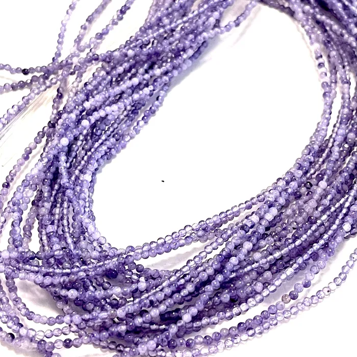 2mm Amethyst Jade Smooth Round Gemstone Beads 174 Beads Peppy Beads Necklaces