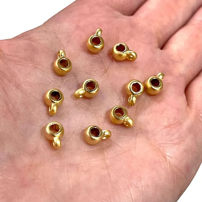 6mm Matte Gold Plated Spacer Charms With Loop 10 pcs in a pack Peppy Beads Earrings 6mm Matte Gold Plated Spacer Charms With Loop 10 pcs in a pack Peppy Beads Earrings