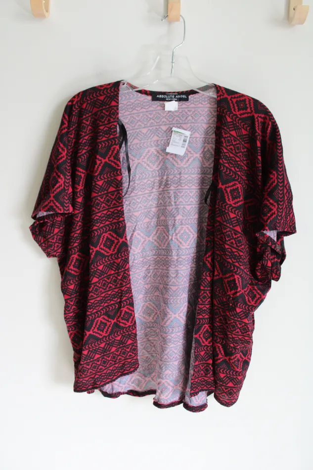 Absolute Angel Rings NEW Absolute Angel Red Black Aztec Pattern Cardigan LXL