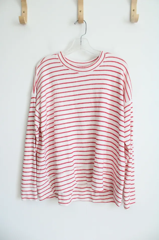 Aerie Red White Striped Long Sleeved Top S Aerie Rings