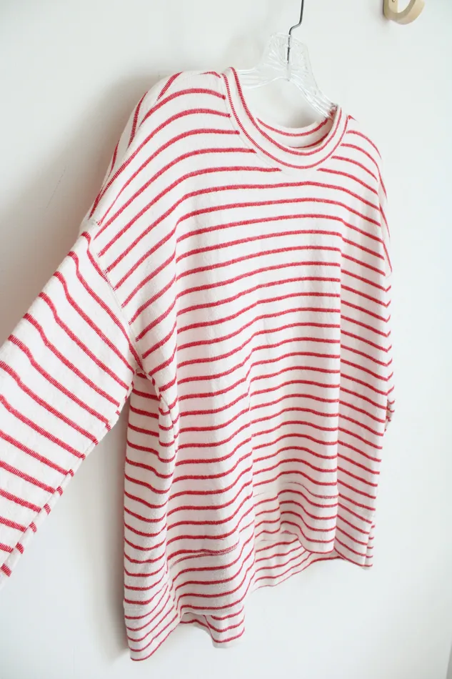 Aerie Red White Striped Long Sleeved Top S Aerie Rings