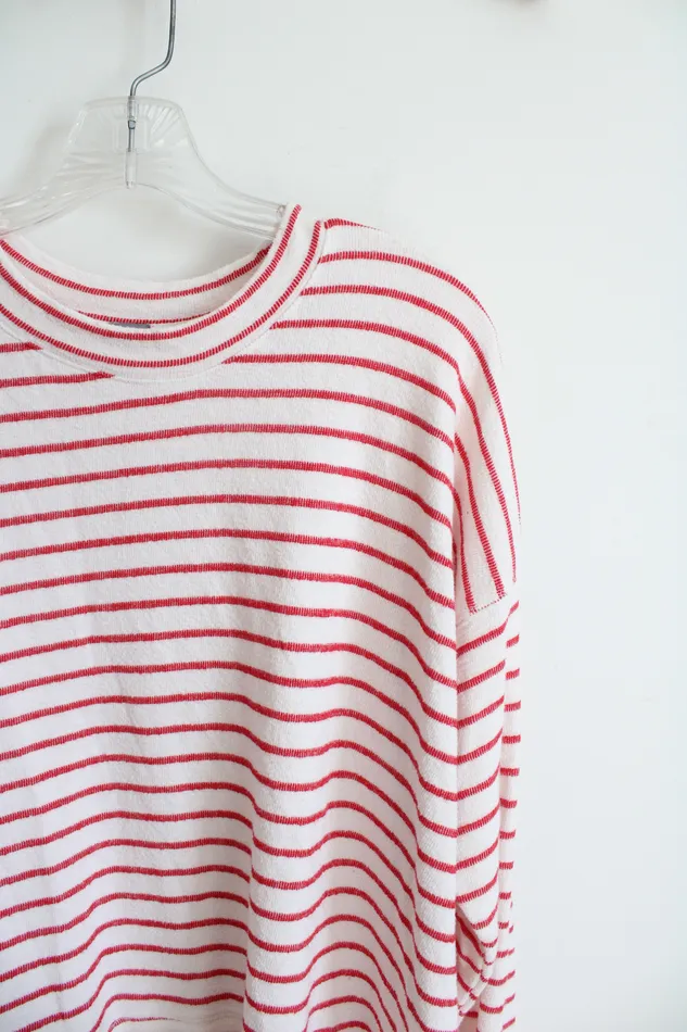Aerie Red White Striped Long Sleeved Top S Aerie Rings