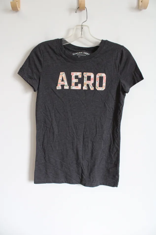Aeropostale Aeropostale Gray Logo Tee M Earrings