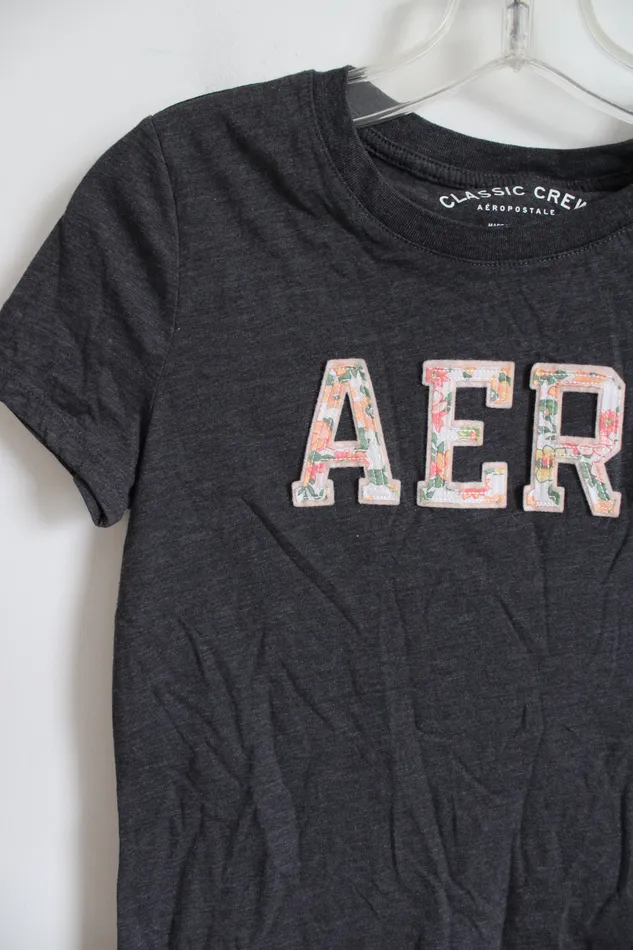 Aeropostale Aeropostale Gray Logo Tee M Earrings