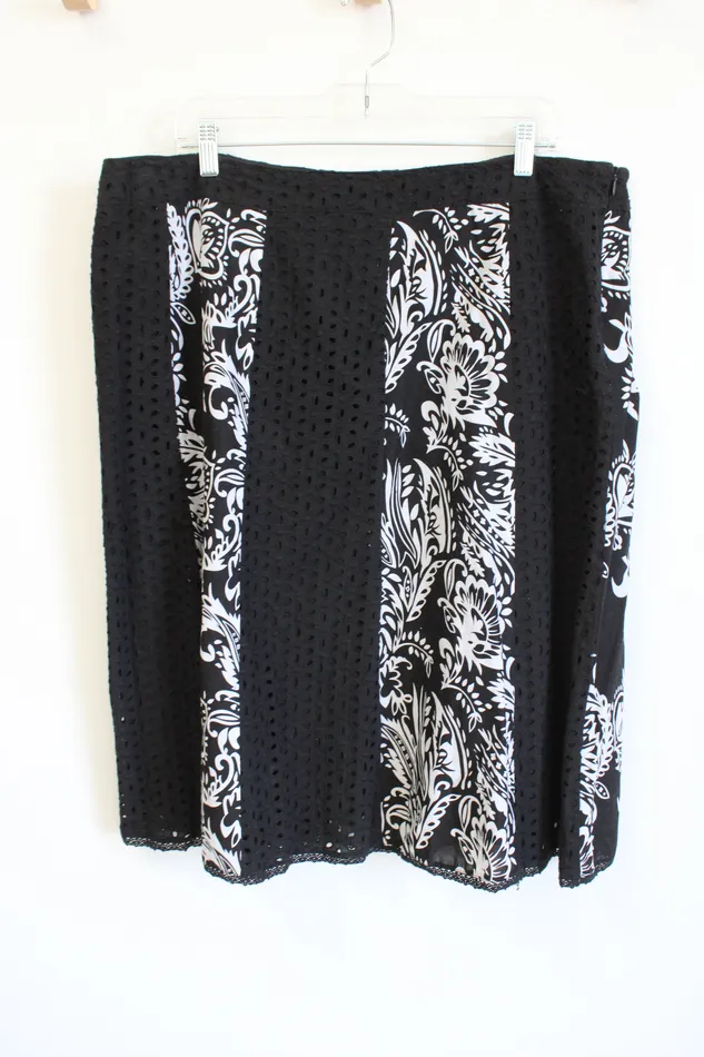 Alfred Dunner Black White Eyelet Skirt 18 Alfred Dunner Rings