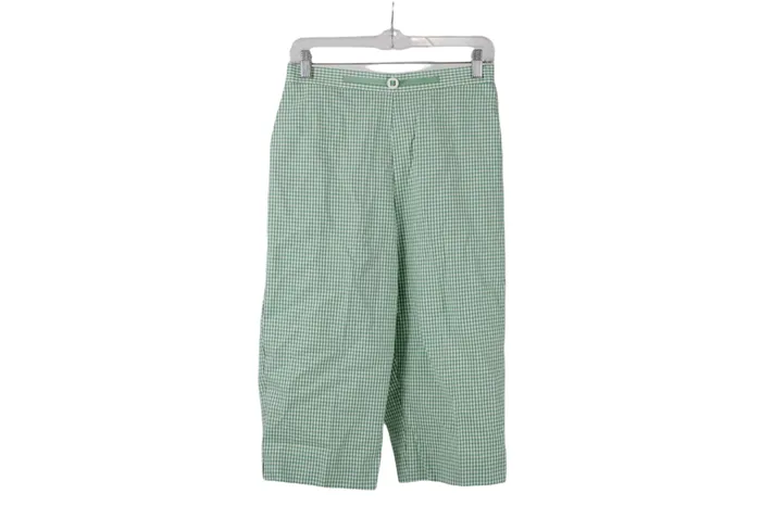 Alfred Dunner NEW Alfred Dunner Green Checked Capri Pants 10 Petite Earrings Alfred Dunner NEW Alfred Dunner Green Checked Capri Pants 10 Petite Earrings