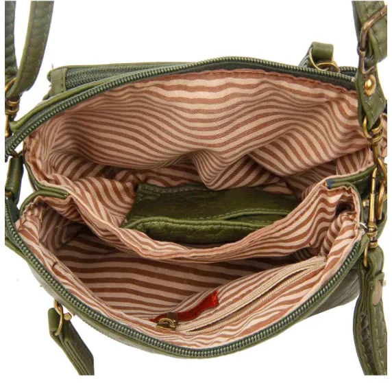 AMPERE Earrings Ampere Creations Anita 3Way CrossbodyWristlet Handbag Dark Green