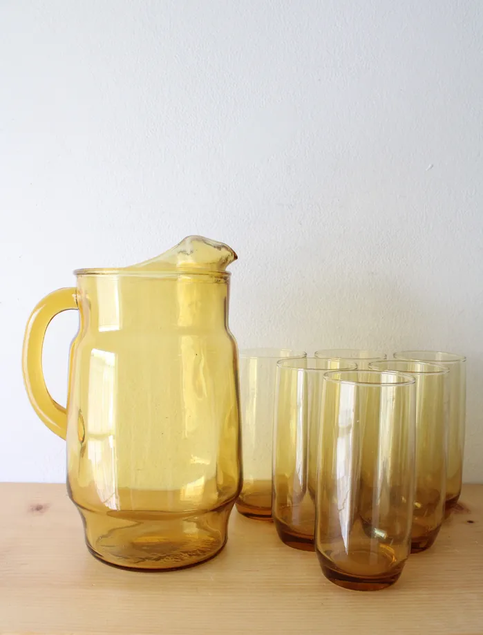 Anchor Hocking Earrings Anchor Hocking Yellow Glass Pitcher Glasses Set Of 7 Anchor Hocking Earrings Anchor Hocking Yellow Glass Pitcher Glasses Set Of 7