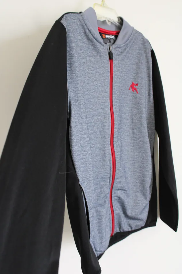 AND1 Rings AND1 Gray Black Zip Up Lightweight Jacket Youth M 8
