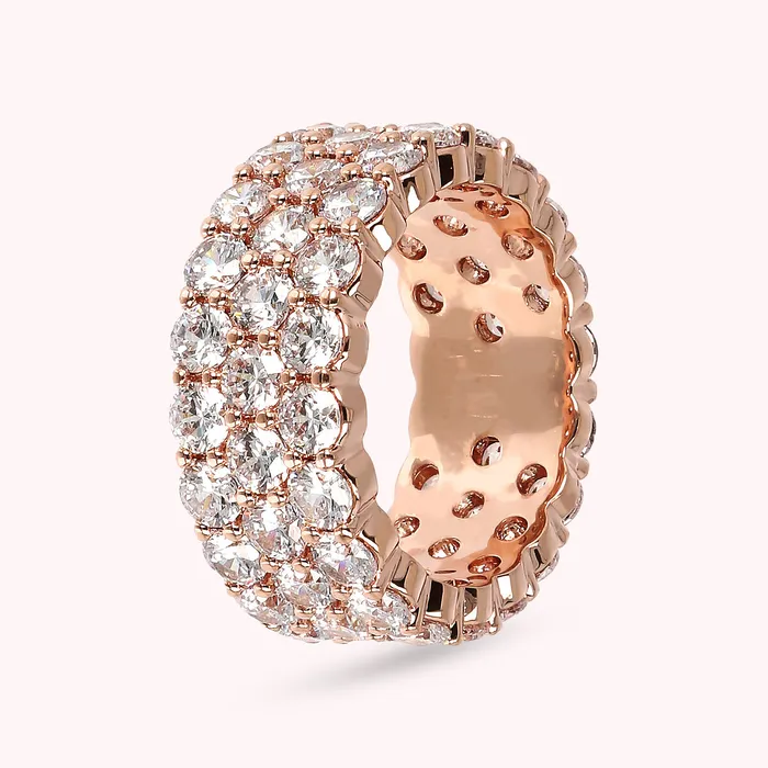 Anello a Fascia con Tre File di Cubic Zirconia Bronzallure Earrings