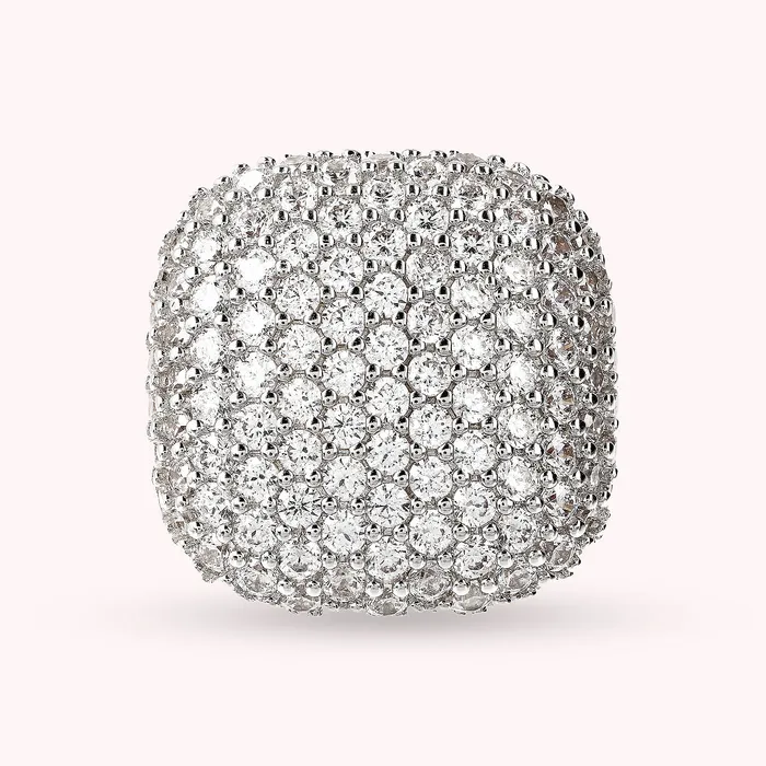 Anello Chevalier Quadrato con Pav in Cubic Zirconia Bronzallure Earrings