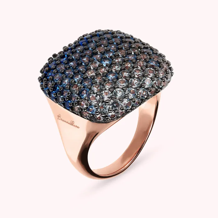Anello Chevalier Quadrato con Pav in Cubic Zirconia Bronzallure Earrings