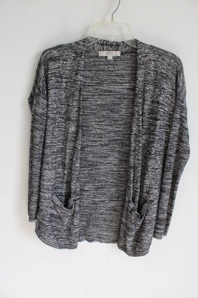 Ann Taylor LOFT Gray Heathered Knit Cardigan XS Ann Taylor LOFT Earrings