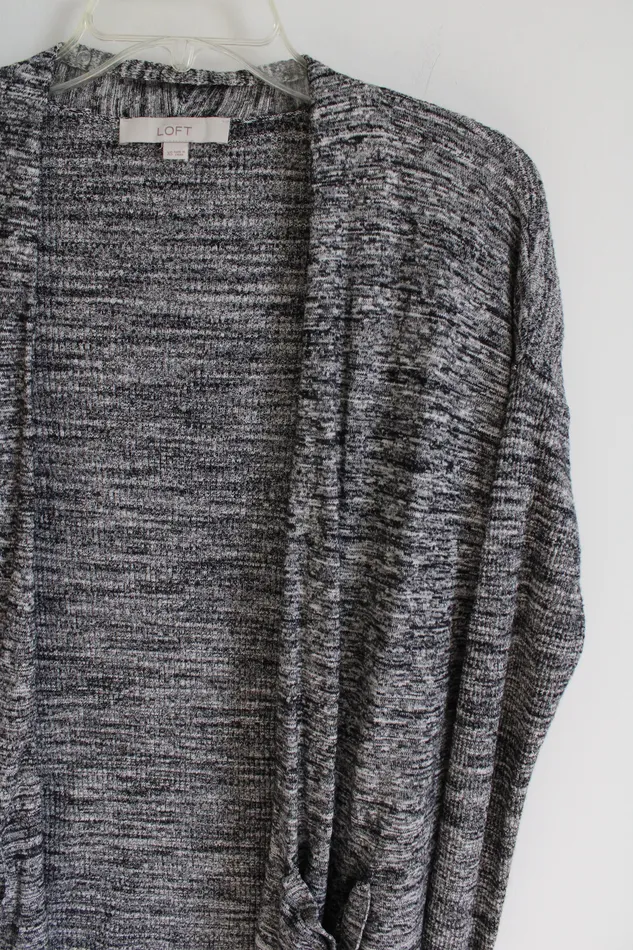 Ann Taylor LOFT Gray Heathered Knit Cardigan XS Ann Taylor LOFT Earrings