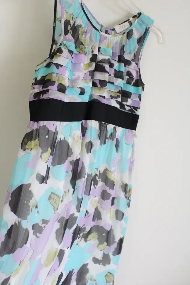 Ann Taylor LOFT Rings Ann Taylor LOGT Blue Chiffon Dress 6 Petite