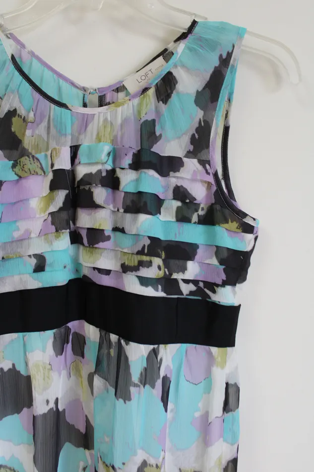 Ann Taylor LOFT Rings Ann Taylor LOGT Blue Chiffon Dress 6 Petite