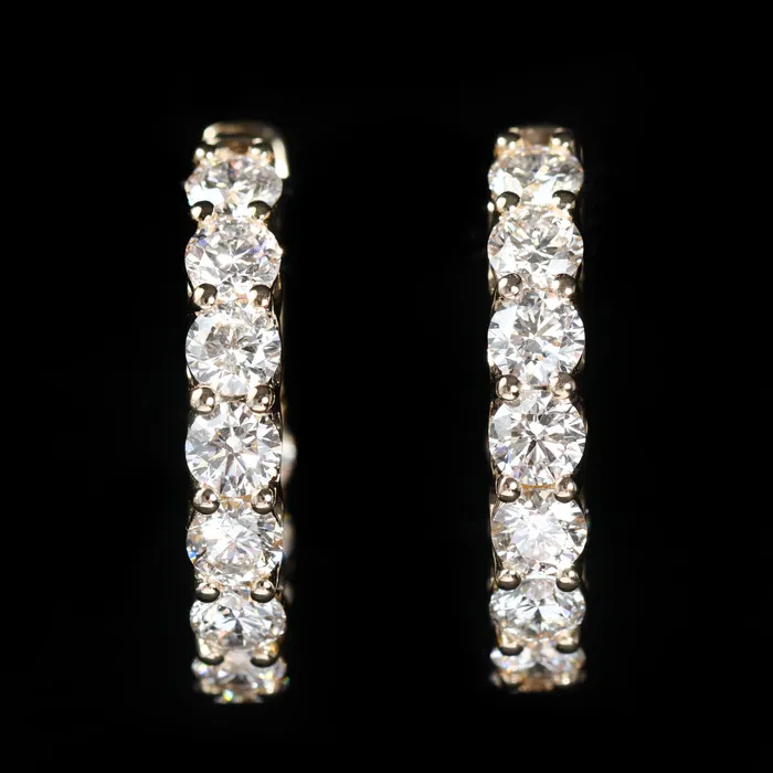 Apex Diamonds Earrings 14K Yellow Gold 672 CTW Diamond Hoops