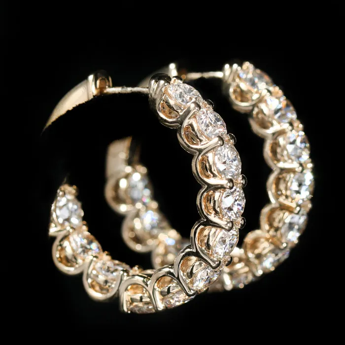 Apex Diamonds Earrings 14K Yellow Gold 672 CTW Diamond Hoops