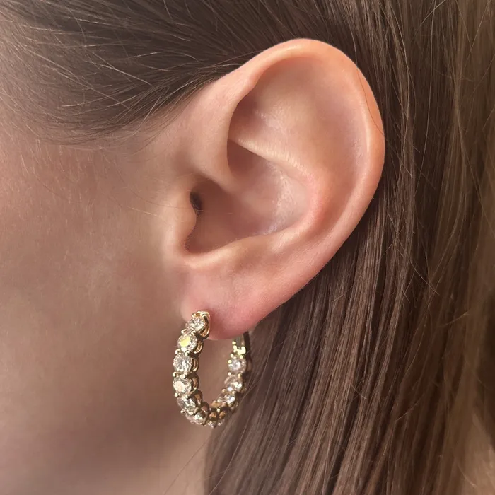 Apex Diamonds Earrings 14K Yellow Gold 672 CTW Diamond Hoops