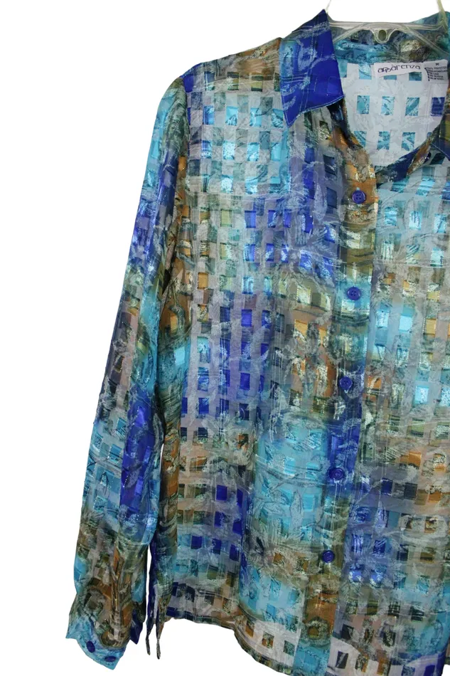 Apparenza Blue Sheer Top M Apparenza Rings