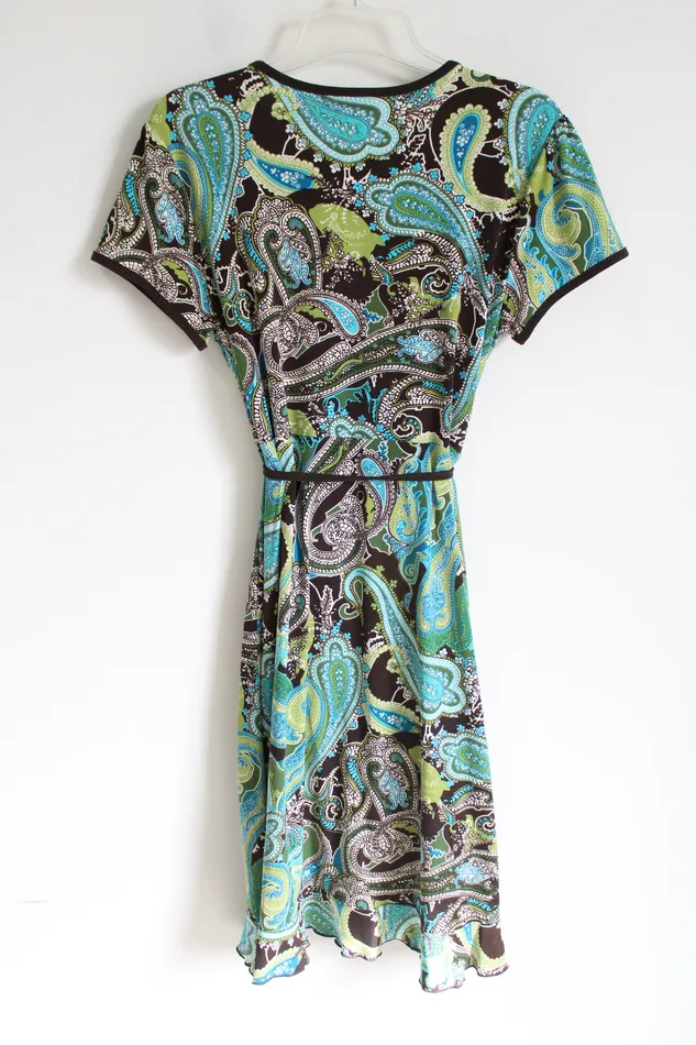 APT9 Earrings APT9 Green Brown Paisley Wrap Dress L