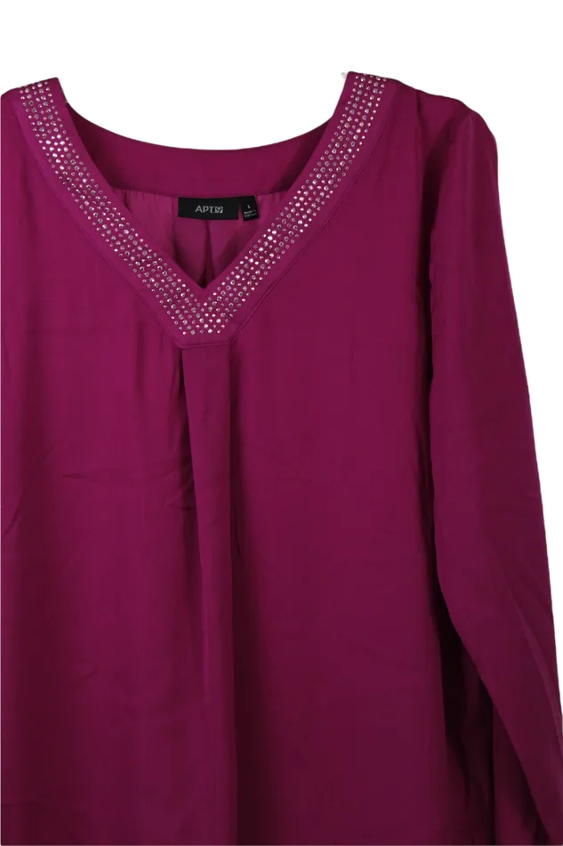 APT9 Magenta Blouse L APT9 Earrings