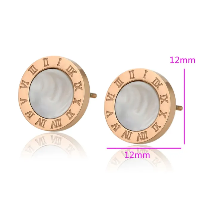 Aretes de Moda con Opalo y forma de Reloj Gold Shield Earrings