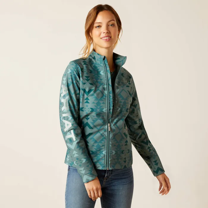 ARIAT CLOTHING ARIAT WOMENS NEW TEAM SOFTSHELL PRINT JACKET PINEWOOD Earrings