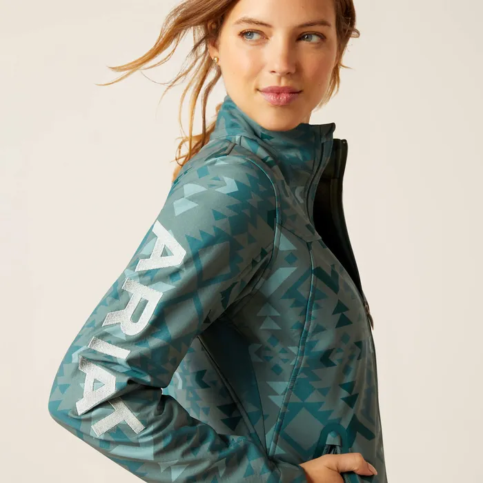 ARIAT CLOTHING ARIAT WOMENS NEW TEAM SOFTSHELL PRINT JACKET PINEWOOD Earrings