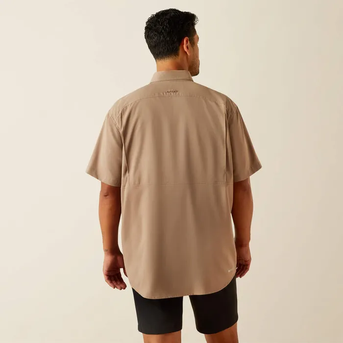 ARIAT MENS CLOTHING Earrings ARIAT MENS VENTTEK CLASSIC FIT SHIRT TAUPE GREY