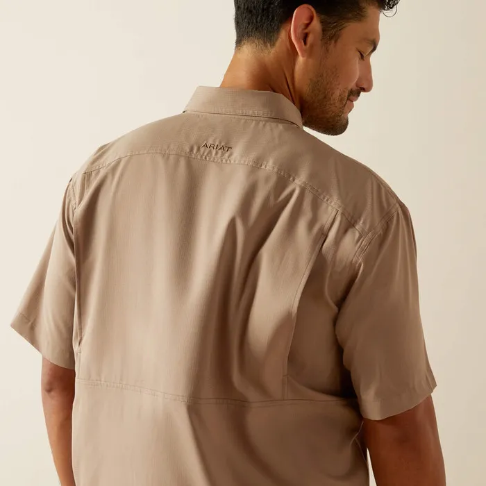ARIAT MENS CLOTHING Earrings ARIAT MENS VENTTEK CLASSIC FIT SHIRT TAUPE GREY