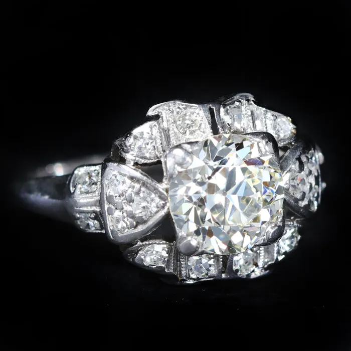 Art Deco 115 Carat Old European Cut Diamond Engagement Ring OTC Rings
