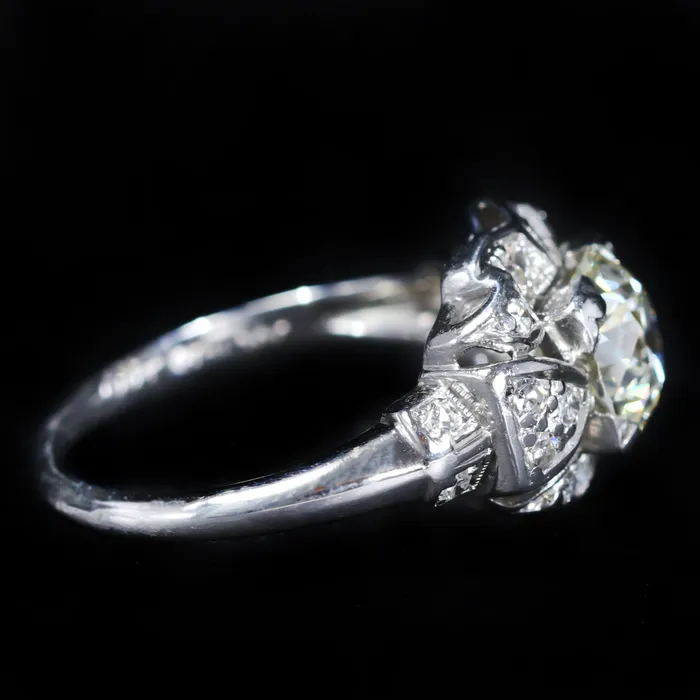 Art Deco 115 Carat Old European Cut Diamond Engagement Ring OTC Rings