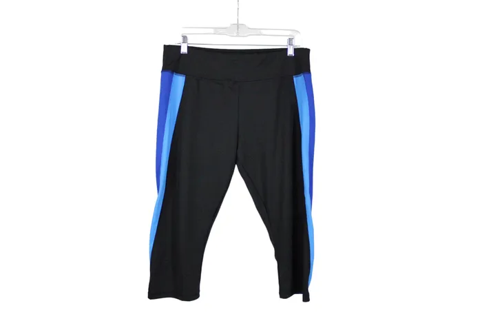 Athletic Works Rings Athletic Works Black Blue Capri Legging L