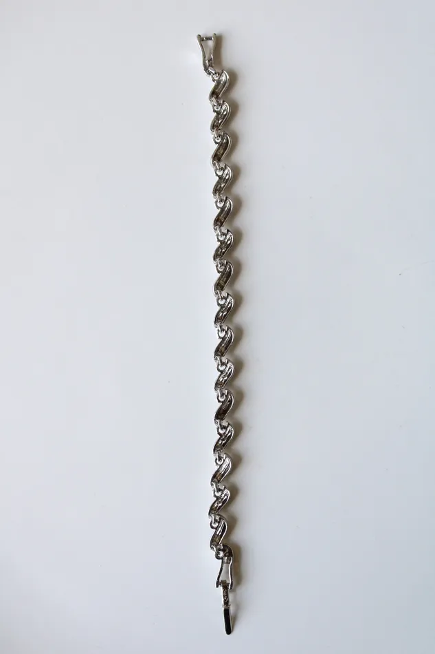 Avon Silver Pave Wave Chain Bracelet Avon Bracelets