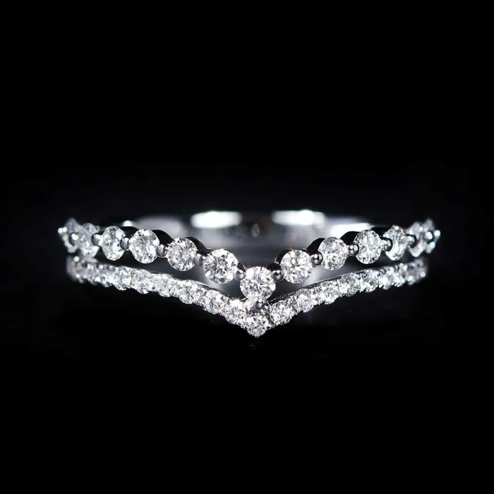 BR Designs Rings 14K White Gold 051 CTW Diamond Curved Band