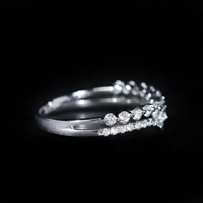 BR Designs Rings 14K White Gold 051 CTW Diamond Curved Band