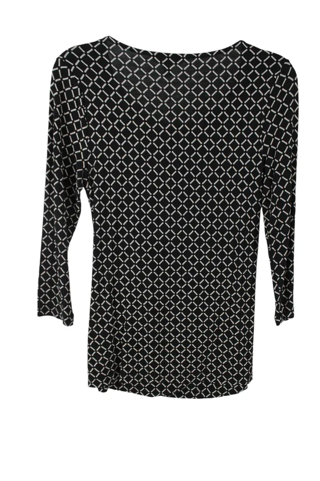 Banana Republic Banana Republic Black Tan Patterned Top S Rings