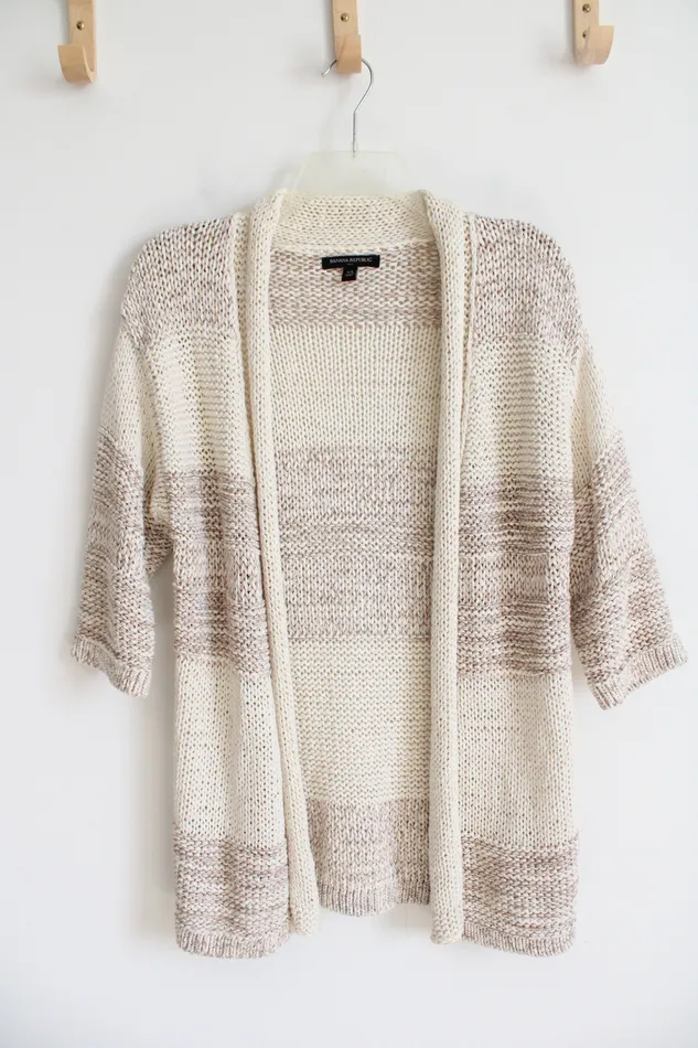 Banana Republic Cream Brown Knit Cardigan XS Banana Republic Earrings