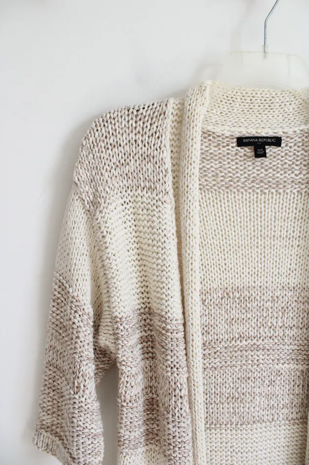 Banana Republic Cream Brown Knit Cardigan XS Banana Republic Earrings